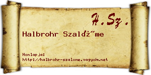 Halbrohr Szalóme névjegykártya